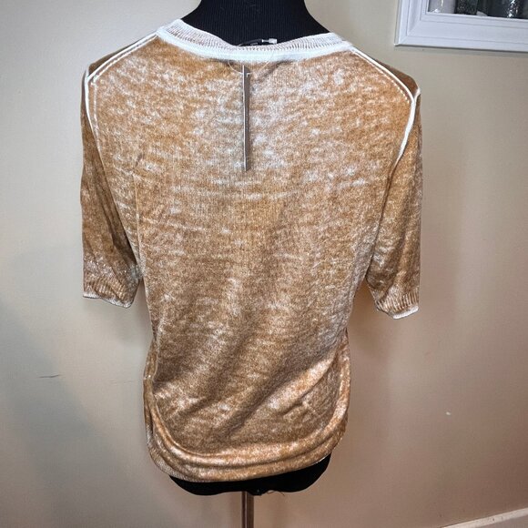 JCrew Silk Blend Sweater Brown Crew Neck Boho Weathered Academia Capsule Fall - Picture 5 of 10